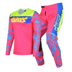 레이싱 레이싱복 오토바이 레이스 라이딩 상하의세트 모토기어세트 모토크로스 슈트 복장 키트, Pant30JerseyS_01=PinkBlack