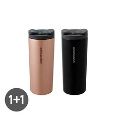 락앤락 립텀블러 450ml 1+1 - 스텐보온보냉병 차량용빨대컵 직장인사무실커피컵 커플진공물통추천, 골드핑크+블랙
