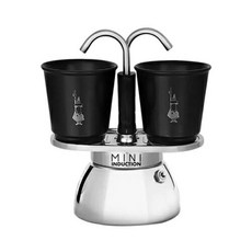 [일본정품수입]BIALETTI 비아레티 미니 익스프레스 인덕션 2컵 블랙(에스프레소 컵 첨부), 한개옵션0