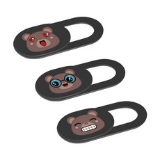 3PCS 귀여운 카메라 렌즈 커버 전화 노트북 태블릿용 웹캠 커버 슬라이드 스티커, Orange bear