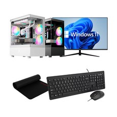 재원티엔알 i5-7세대 사무용 조립 컴퓨터 데스크탑 8GB 256GB GT520 윈도우11 모니터, 본체만, WIN11 Home, 블랙