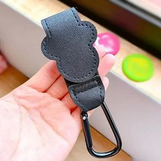 만화 PU 가죽 가방 유모차 후크 회전 가능한 카트 정리함 유모차 후크 360 도 회전 액세서리 신제품, [03] Black