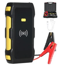 자동차 밧데리 충전기 점프스타터 강력한 파워 점프 스타터 LED 조명 USB 무선 고속 충전 보호 휴대용 배터리 1200A 피크 12V, 1개