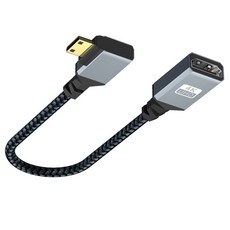 HDMI to Mini HDMI 젠더 4K 노트북 포터블 모니터, 좌측꺾임 RL029, Mini HDMI to HDMI_좌측꺾임 RL029 - minihdmdeiabox1080p