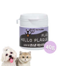 헬로플라그 플러스40g [3개월분] 강아지 고양이 겸용 쓸개골탈구 관절 디스크 관리 분말형 애견치약 구강영양제 애완견치석제거 입냄새 잇몸건강 치석제거, 1개