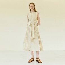 켈리 타이드업 슬리브리스 드레스_옐로우