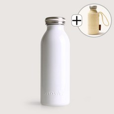 모슈 보온보냉 텀블러 450ml (라탄 커버 증정), WHITE, 1개