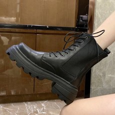 헤븐잇 스퀘어 토 레이스업 사이드 밴딩 통굽 워커(6.2cm 5.5cm) HI0823