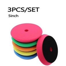 듀얼광택기 백커 베벨 에지 광택제 패드 스폰지 듀얼 액션 광택기 다양한 경도 연마 150mm 자동차 스폰지 패드 3 개 5 인치, 02 Orange x 3pcs