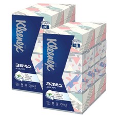 크리넥스 소프트터치 티슈 250매 x 8 x 2팩 미니 손