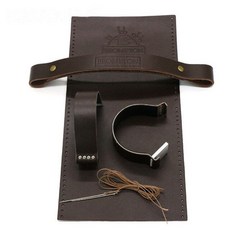  트롬톤 자전거 소가죽 보호 커버 탑튜브 가죽 커버 손잡이, 다크브라운, 1개 