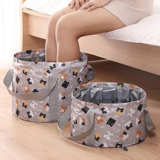 [FOXBEE] 폭스비 접이식 고양이 족욕기 / 파우치케이스포함 / 한방족욕제 사은품 / 습식 휴대용 가정용 발 온찜질 아웃도어 캠핑용품 세탁조, 중형, 스카이블루, 1개