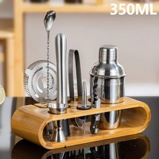 칵테일 셰이커 바텐더 키트 지거 믹서 머들러 푸어 스푼 대나무, 3.350ML, 1개