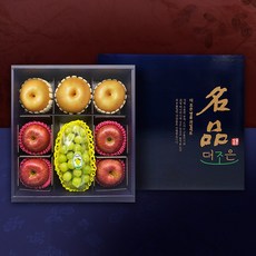 [설선물] 노블 사각 샤인 3종세트 VIP 3호 (4.3kg/샤인머스켓1+사과4+배3), 상세페이지 참조