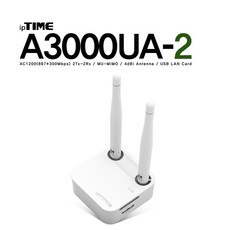 ipTIME A3000UA-2 [무선랜카드/USB/1200Mbps/4dbi]무상보증 2년 4dBi 외장안테나 x2