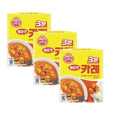 오뚜기 3분 카레 매운맛, 200g, 3개