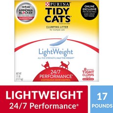 17파운드 상자 24/7 성능 Purina Tidy Cats 경량 24/7 성능 응집 고양이 모래 17 lb. Box 24/7 Performance Purina Tidy, 1, No option