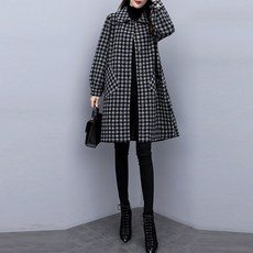 오버핏 빅사이즈 여자가을패션 200근 겨울 타입 여성의류 체크 뚱뚱한 슬림핏 트렌드