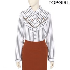 [TOPGIRL] 스트라이프 프릴 자수 카라 블라우스_TIZ8SH838F
