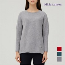 올리비아로렌 홀가먼트 트임 배색 풀오바 VOCBLUW9311