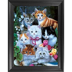 새끼 고양이 3D 포스터 벽 예술 장식 액자 인쇄 14.5x18.5 원주 포스터 그림 소년 소녀 침실 아기 동물 사진 인쇄 어린이 방 삽화 (Kittens)