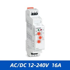 타이머 릴레이 ACDC 전자 16A 모듈러 타임 릴레이 10 가지 기능 및 지연 시간 조절 가능 12V 24V 220V 230V, 1개