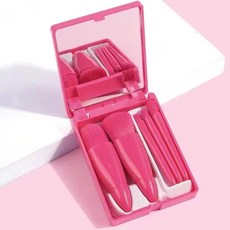 휴대용 메이크업 미러 브러쉬 확대경 핸드 홀드 포켓 접이식, Fluorescent Red, 1개