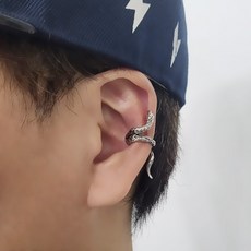 ME064 귀찌 귀걸이 귀안뚫는 남자귀걸이 여자귀걸이 드롭체인링 패션쥬얼리