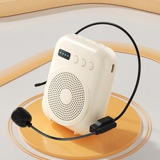Sorpci 휴대용 무선 마이크 헤드마이크 블루투스 앰프, 베이지