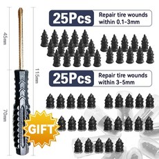 차량비상용망치 어 펑크 키트 자동차 액세서리 오토바이 진공 수리 도구 나사, 50Pcs, 50개