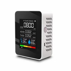 스마트 공기 품질 모니터 CO2 미터 디지털 LCD 디스플레이 온도 이산화탄소 TVOC 감지기 NDIR 센서 알, 1개