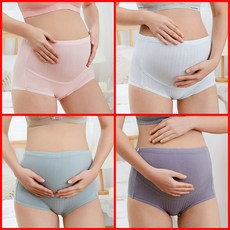 임산부 팬티 세트 팬티 순면 하이웨이스트 임신 조절 가능 삼각 팬티 세트 4장 세트