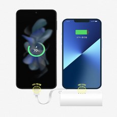 갤럭시 아이폰 일체형보조배터리 도킹형 듀얼충전 5000mAh C타입 8핀, MI_PM20W(Ctype+Ctype케이블)