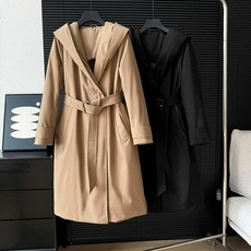 트렌치 롱패딩 퀄팅 디테일 경량 겨울 덕다운 트렌치형 오리털 벨티드 아우터