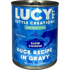 Lucy Pet Products Kettle Creations Gravy Wet Dog Food의 오리 레시피 12.5온스 캔 케이스 12개