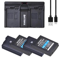 Batmax PSP 1000 배터리 및 USB 듀얼 충전기 소니 PSP1000 1001 1002 1003 1004 1005 1006 콘솔용 3600mAh, 1)1 battery