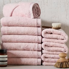SOFT TOUCH Bath&Living 無螢光劑30支棉野餐毛巾 120g, 10條, 粉色