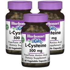 블루보넷 L-시스테인 500mg 베지터블 캡슐 글루텐 프리 비건, 60정, 3개