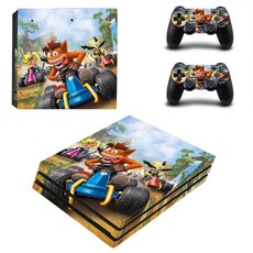 크래시 팀 레이싱 니트로 Fueled PS4 프로 스킨 스티커 플레이 스테이션 4 콘솔 및 컨트롤러 PS4 프로 스킨 스티커 데칼 비닐|스티커|, 단일, 1개, KYSP4P-0881