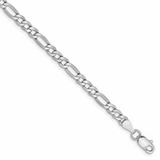 14k White Gold 3.5mm Link Figaro Necklace Chain Anklet Franco/343681
