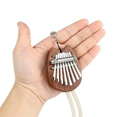 Alnicov 8키 Kalimba 엄지 피아노 미니 솔리드 우드 핑거 피아노 랜야드 포함 생일 크리스마스 초보자에게 적합 - 고양이 귀 모양, Alnicov 8키 Kalimba 엄지 피아노, 미니, 1개