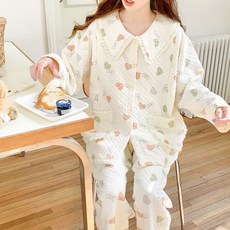 가을겨울 도톰 에어코튼 임산부 잠옷 산모 수유 산후조리 겹겹이