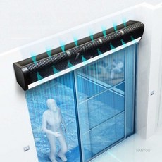 업소용 에어커튼 공기차단막 선풍기 출입문 커튼, 강풍 리모콘 1m