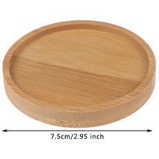 대나무 트레이 목재 쏘서 화분 컵 패드 코스터 플레이트 주방 장식 커피 매트, 2) dia. 7.5cm