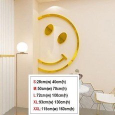 카페 스마일 벽체 스티커 장식 아크릴 스카시 레이저컷팅, A left gold