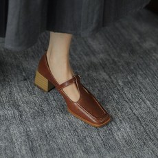 사각코 클래식 옥스포드 슈즈 여성 가을 무스탕 양가죽 리얼가죽 미들굽 컴포트 캐쥬얼 청키 일자 단추 여자 여자스니커즈