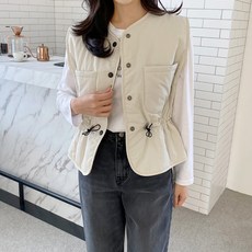 wang hui여성 겨울 간절기 숏 경량 패딩 조끼 베스트 점퍼