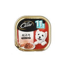 시저 강아지간식 습식 영양공급 소화촉진 11세이상 쇠고기맛100g, 쇠고기, 100g, 1개