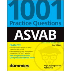 (영문도서) Asvab: 1001 Practice Questions for Dummies (+ Online Practice) Paperback, English, 9781394174249