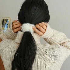 에코퍼 슈슈 곱창밴드 화이트 데일리 헤어 머리끈